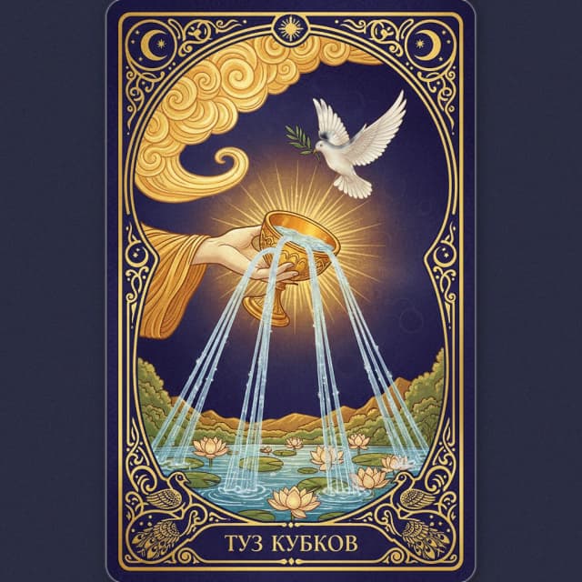 Карта таро Туз Кубки — значение в прямом и перевёрнутом положении