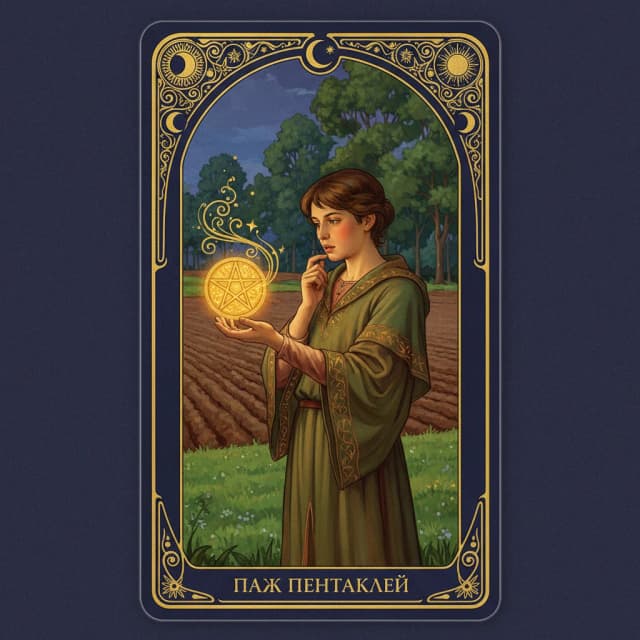 Карта таро Паж Пентакли — значение в прямом и перевёрнутом положении