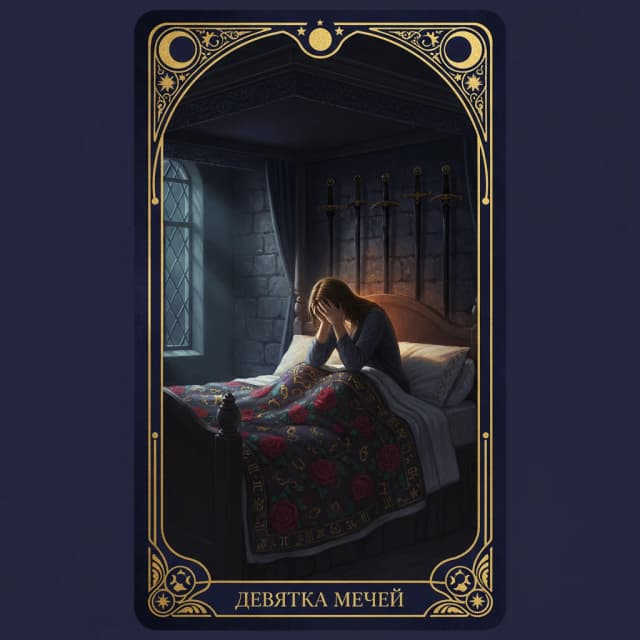Карта таро Девятка Мечи — значение в прямом и перевёрнутом положении