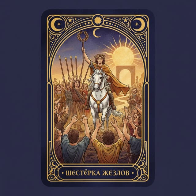 Карта таро Шестёрка Жезлы — значение в прямом и перевёрнутом положении