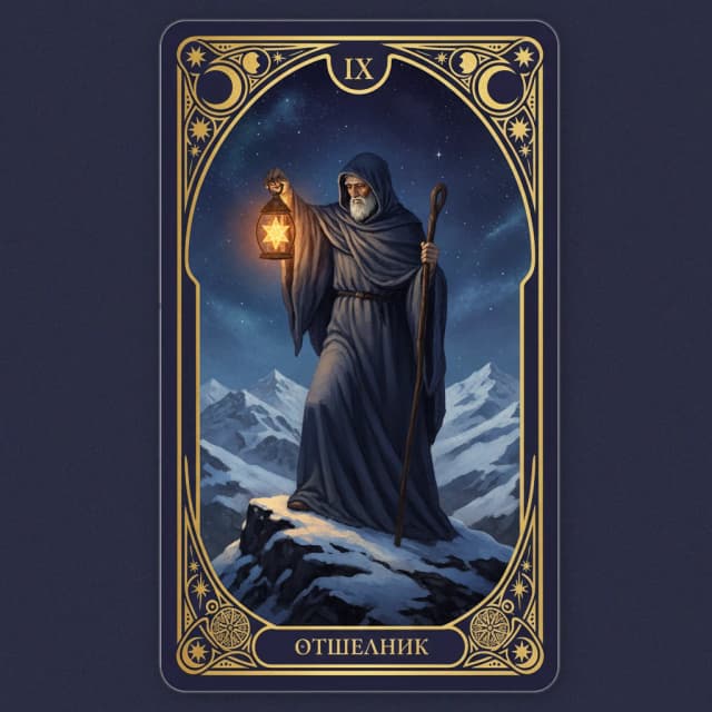 Карта таро Отшельник — значение в прямом и перевёрнутом положении