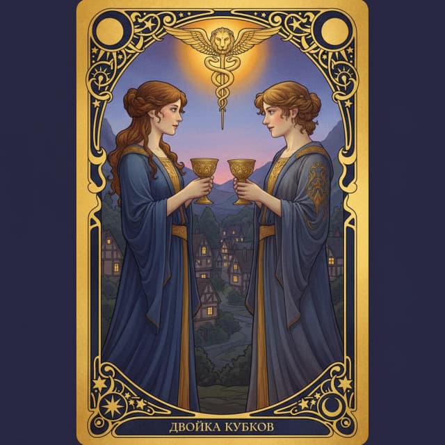 Карта таро Двойка Кубки — значение в прямом и перевёрнутом положении