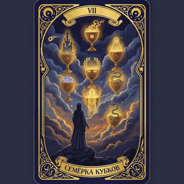 Карта таро Семёрка Кубки — значение в прямом и перевёрнутом положении