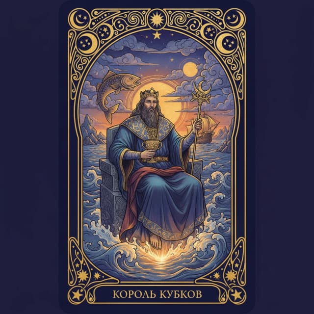 Карта таро Король Кубки — значение в прямом и перевёрнутом положении