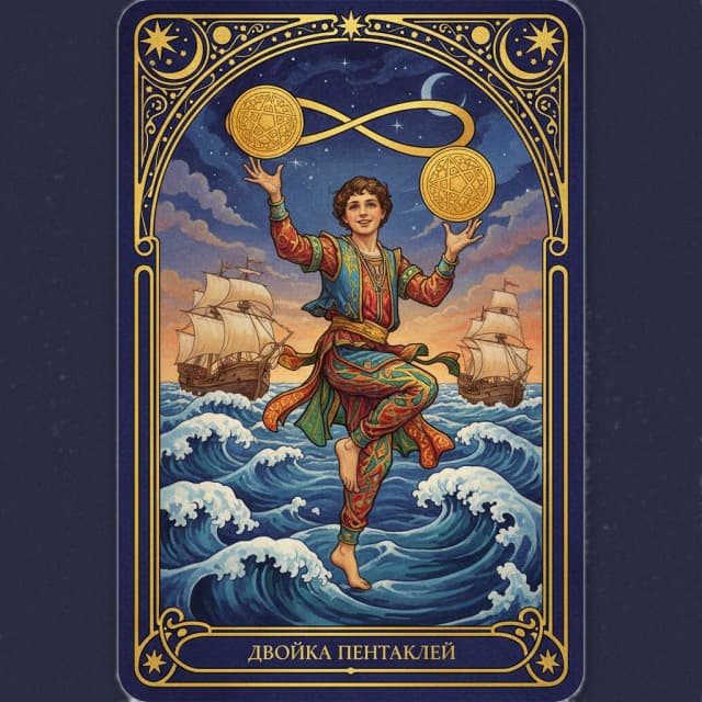 Карта таро Двойка Пентакли — значение в прямом и перевёрнутом положении