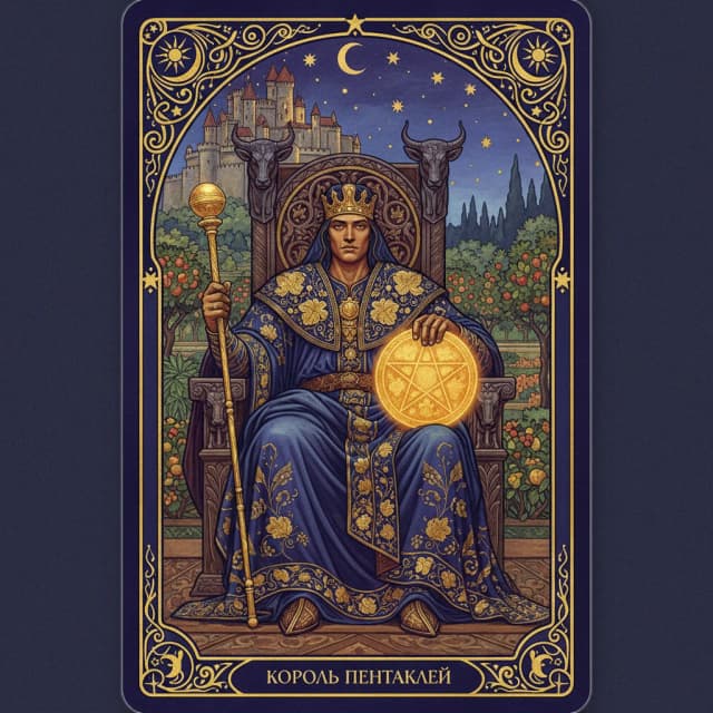 Карта таро Король Пентакли — значение в прямом и перевёрнутом положении