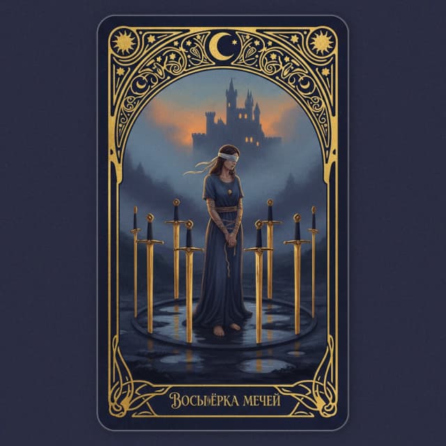 Карта таро Восьмёрка Мечи — значение в прямом и перевёрнутом положении