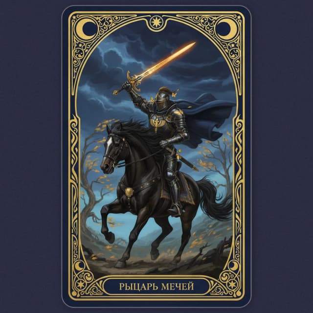 Карта таро Рыцарь Мечи — значение в прямом и перевёрнутом положении