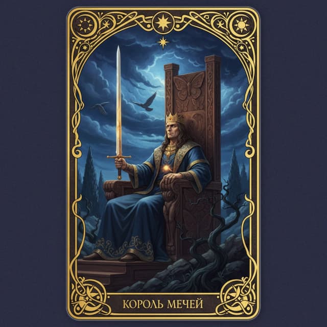 Карта таро Король Мечи — значение в прямом и перевёрнутом положении