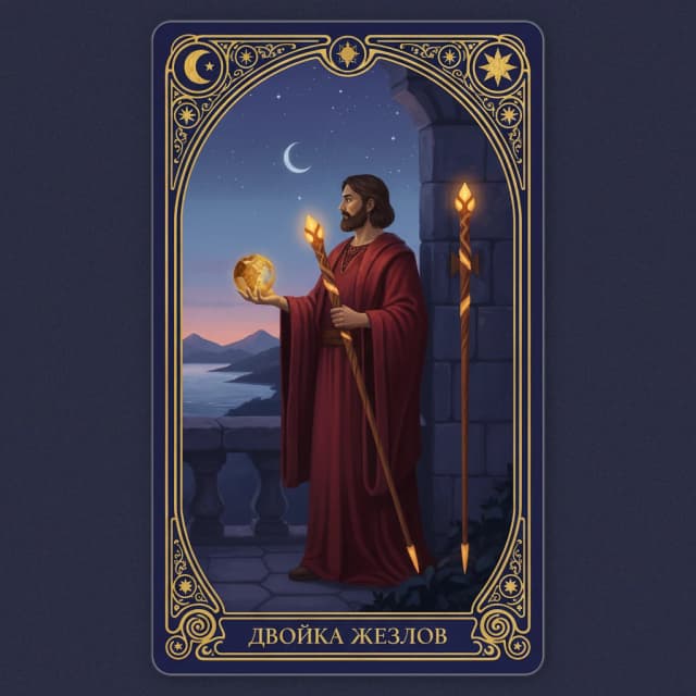 Карта таро Двойка Жезлы — значение в прямом и перевёрнутом положении