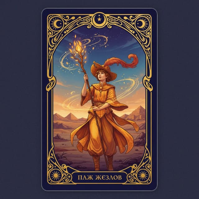 Карта таро Паж Жезлы — значение в прямом и перевёрнутом положении